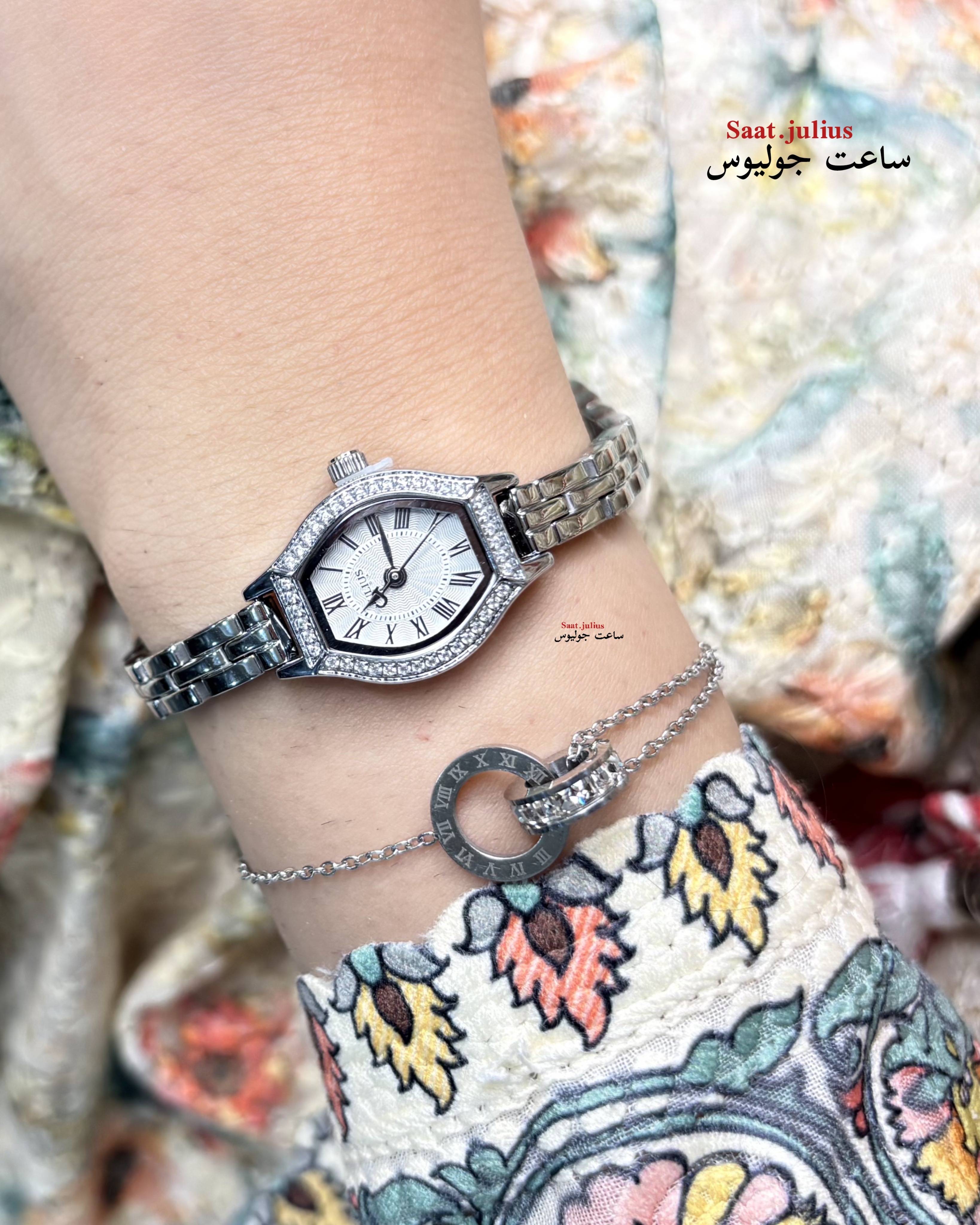 ساعت جولیوس زنانه فلزی نگین دار مدل JA-1410A