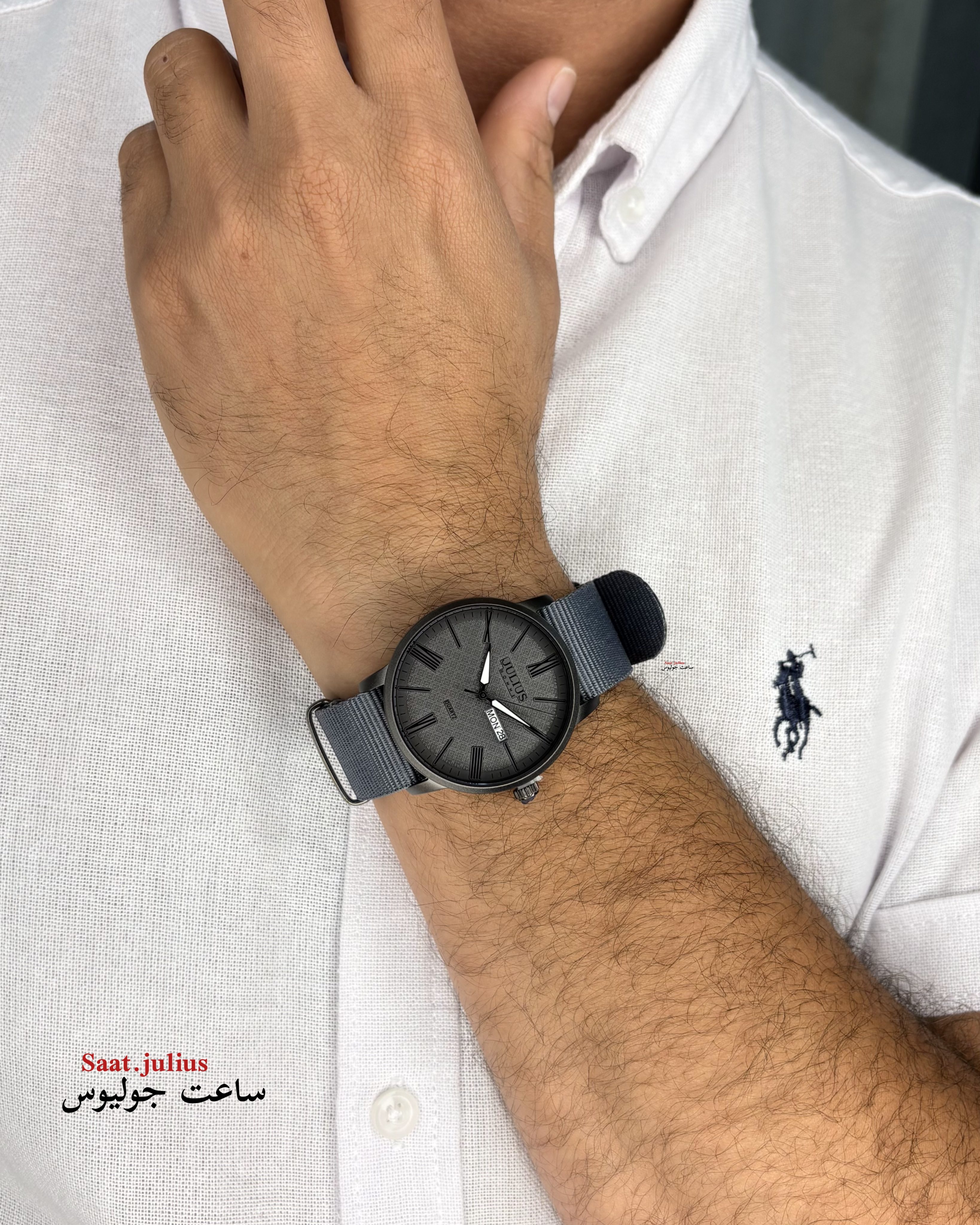 ساعت جولیوس مردانه بند برزنتی مدل JAH-124C