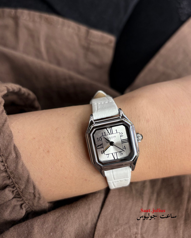 ساعت جولیوس زنانه بند چرم سفید مدل JA-1380A