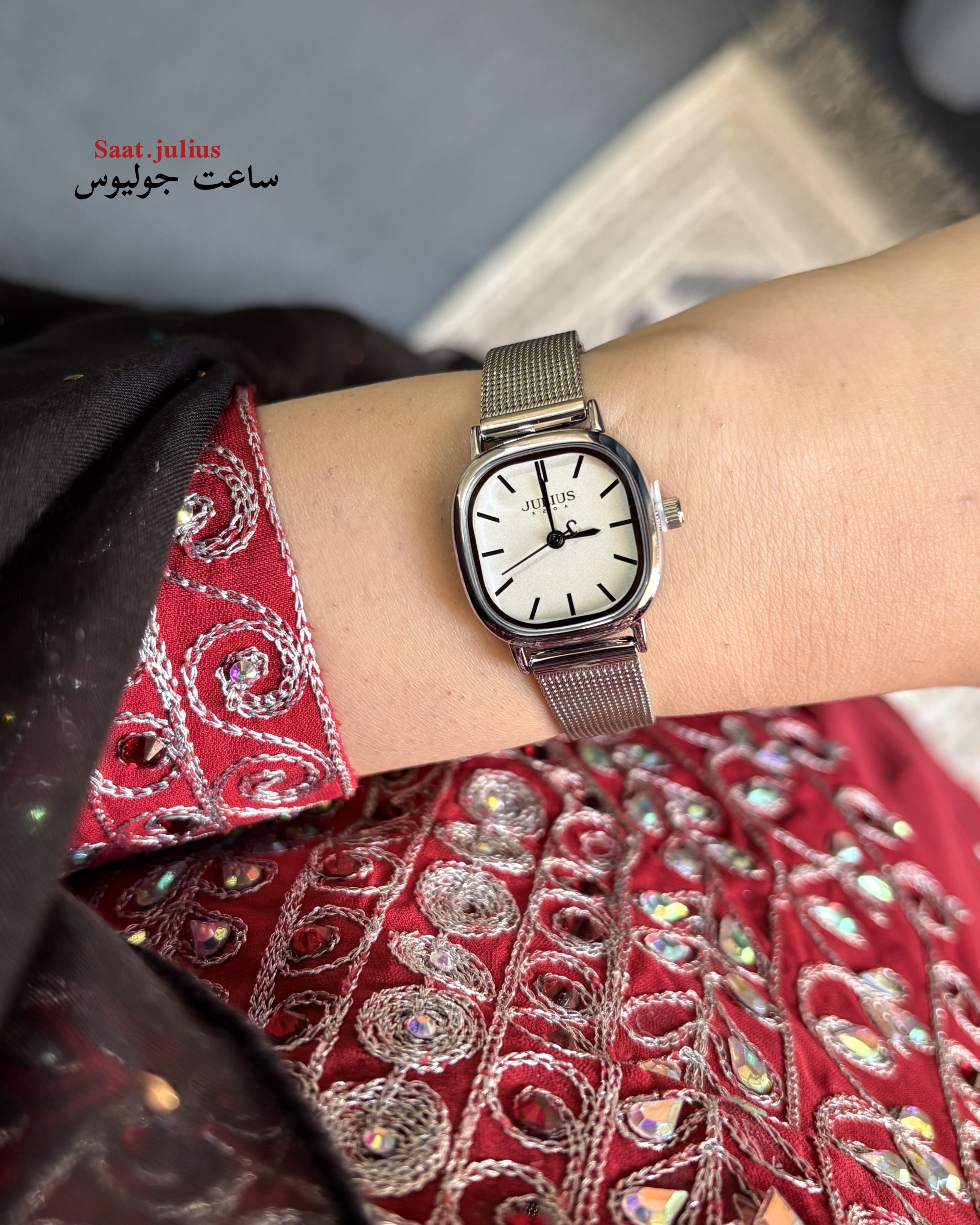 ساعت جولیوس زنانه بند حصیری مدل JA-1538A