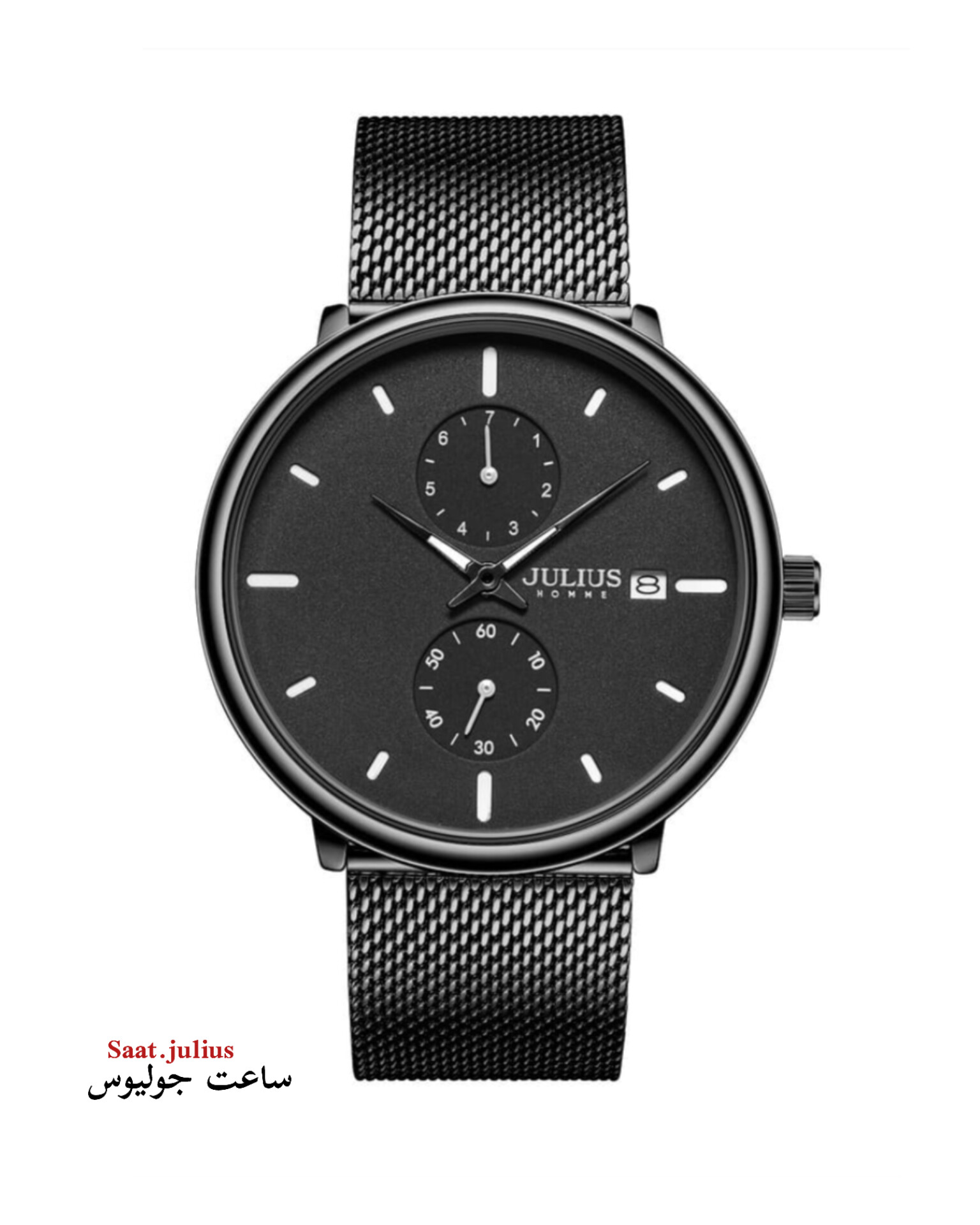 ساعت جولیوس مردانه سه موتور بند حصیری مدل JAH-150B