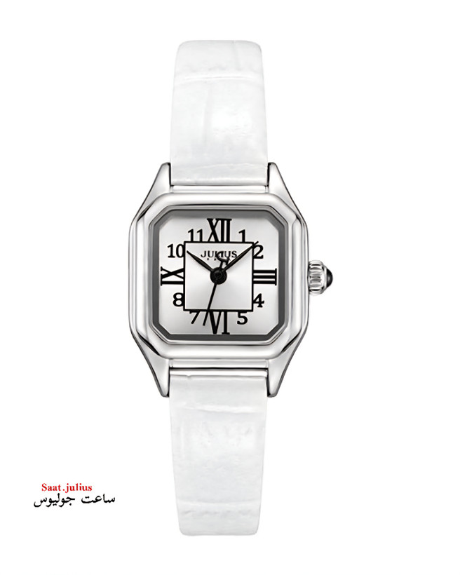 ساعت جولیوس زنانه بند چرم سفید مدل JA-1380A