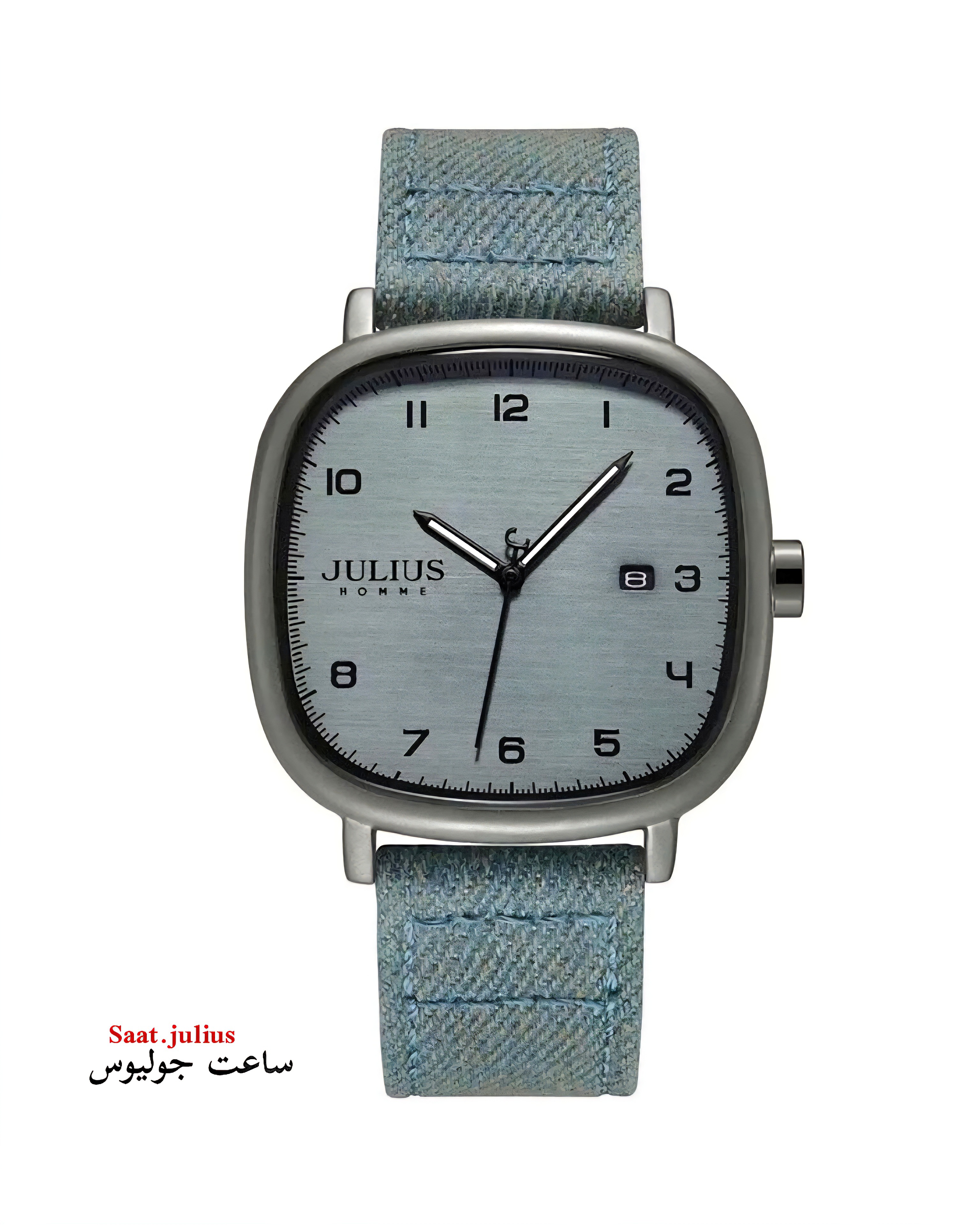 ساعت جولیوس مردانه چهار گوش بند چرم مدل JAH-123C