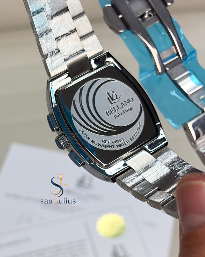 ساعت بلانو مردانه فلزی سه موتور چهارگوش مدل B6108-۸G