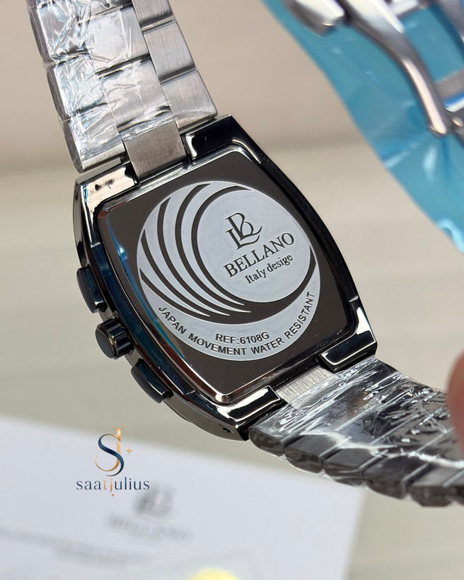 ساعت بلانو مردانه فلزی سه موتور چهارگوش مدل B6108-7G